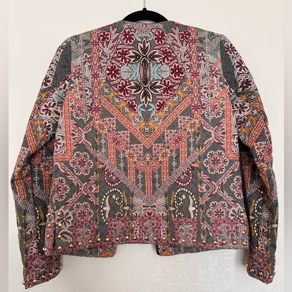 HEMANT &‎ NANDITA Anthropologie Kiana Quilted Studded Boho Jacket NWOT - Picture 3 of 5